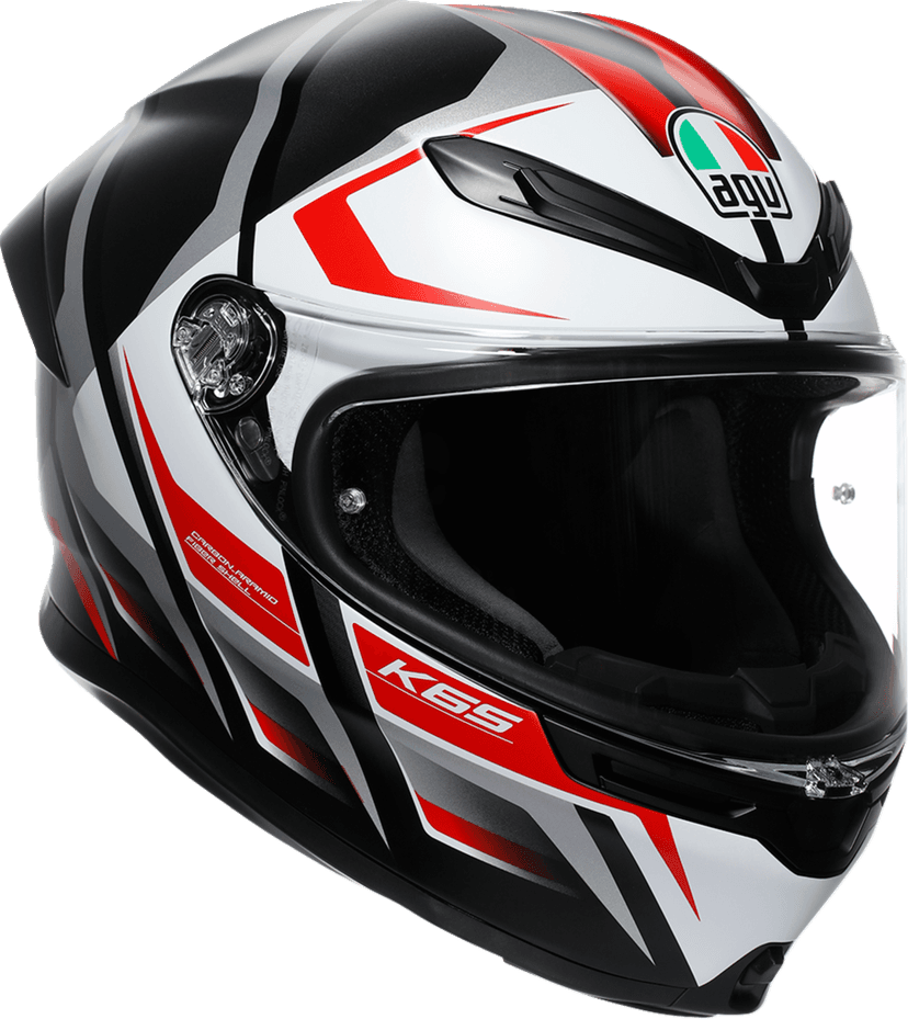 AGV 0101-17954 K6 S Helmet - Karve - Matte Black/White/Red - XL — image 1 of 7