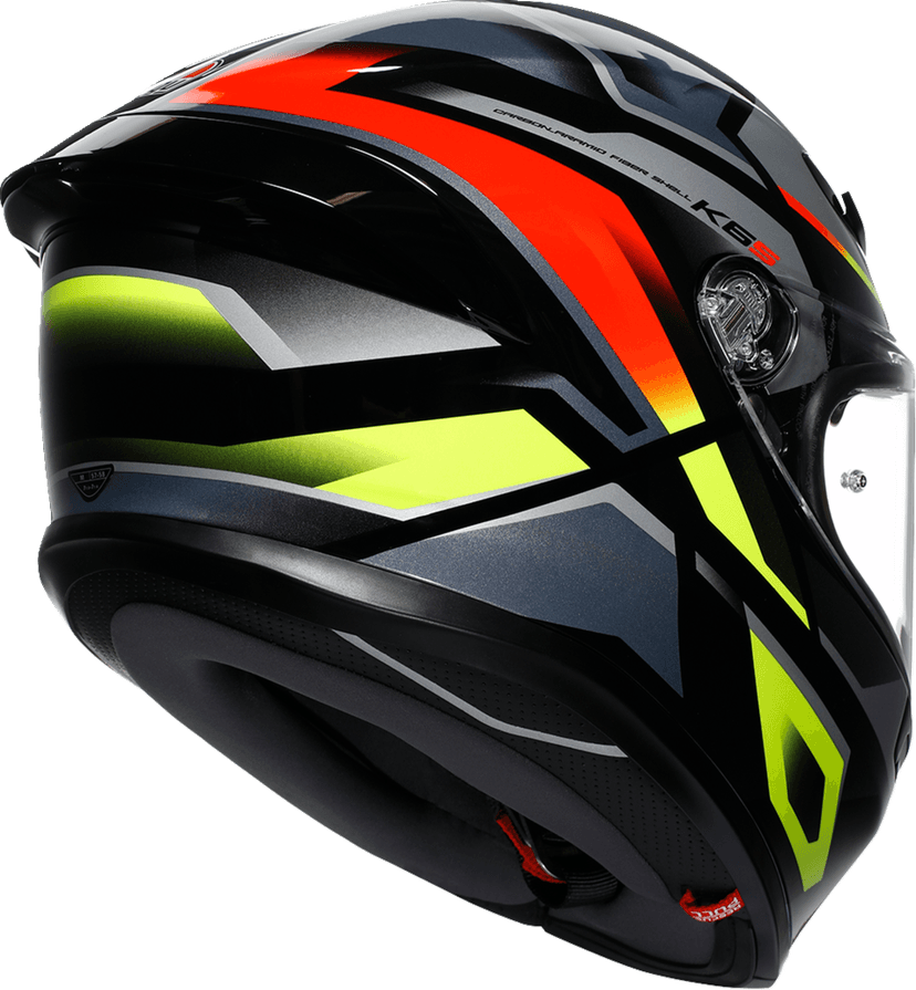AGV 0101-17960 K6 S Helmet - Erazer - Black/Red/Yellow Fluo - 2XL — image 3 of 7