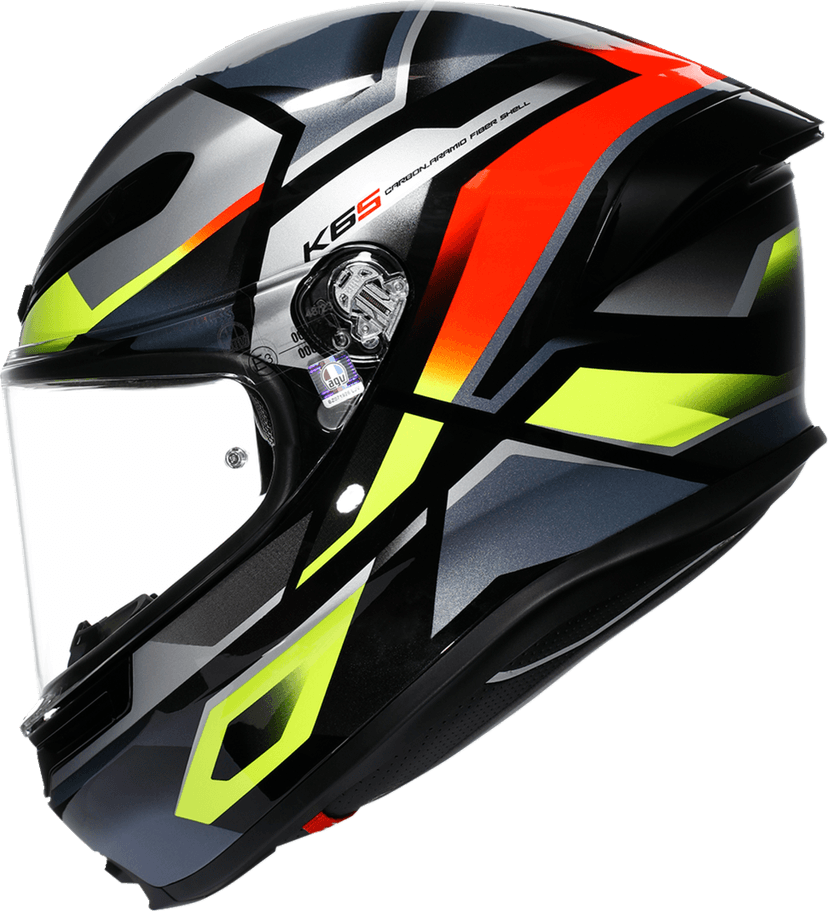 AGV 0101-17960 K6 S Helmet - Erazer - Black/Red/Yellow Fluo - 2XL — image 5 of 7