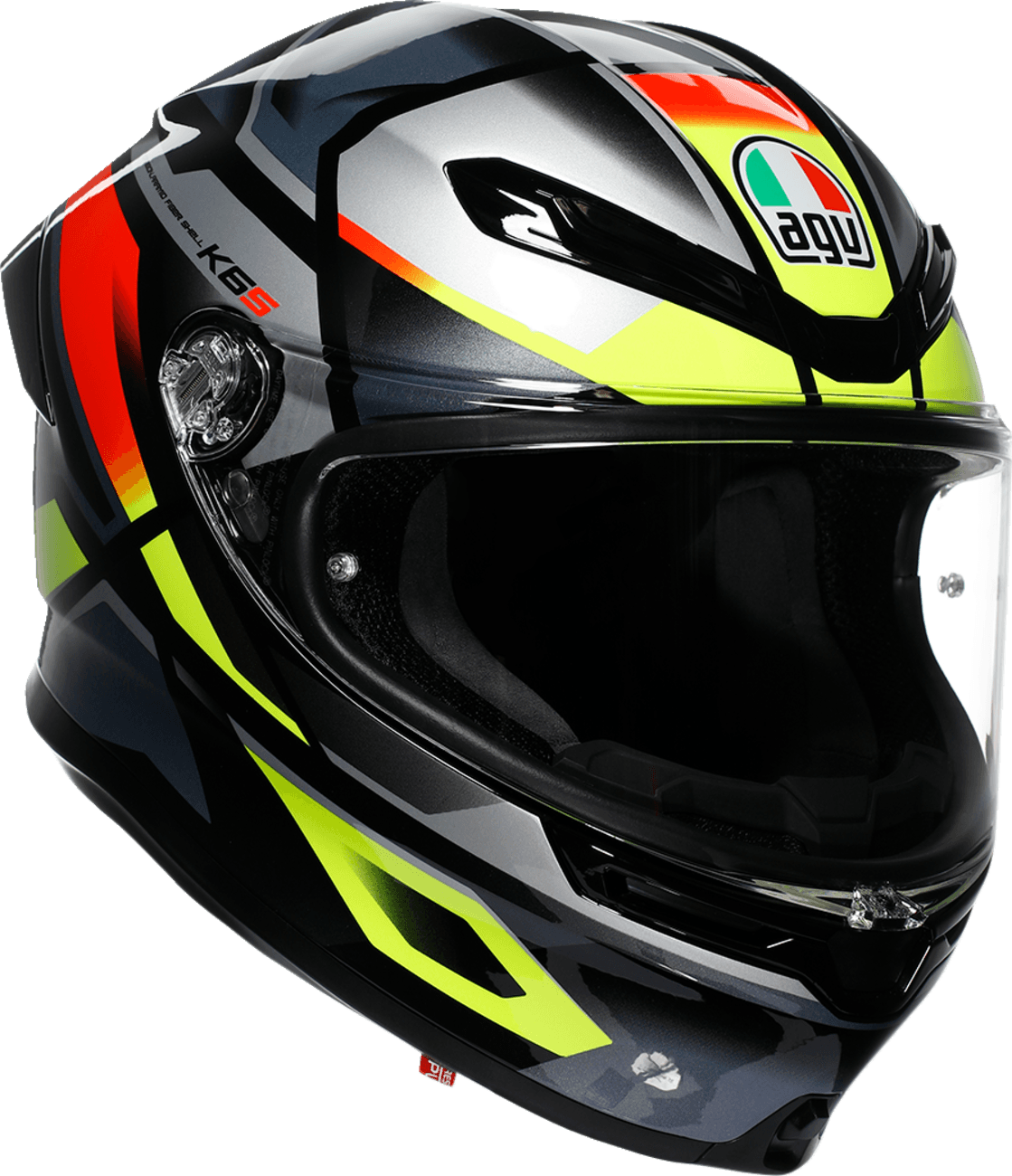 AGV 0101-17960 K6 S Helmet - Erazer - Black/Red/Yellow Fluo - 2XL