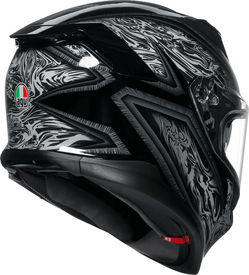 AGV 0101-17974 K7 Helmet - Damascus - Black/Silver - Large — image 6 of 7
