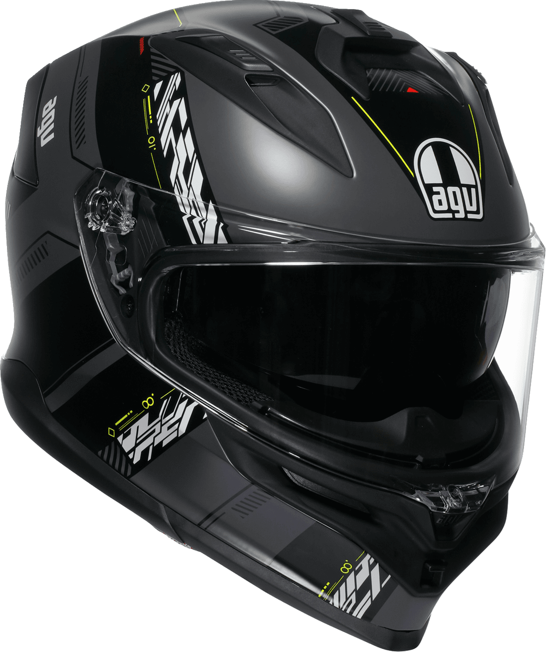 AGV 0101-17986 K7 Helmet - Kyber - Matte Gray/Yellow Fluo - Large