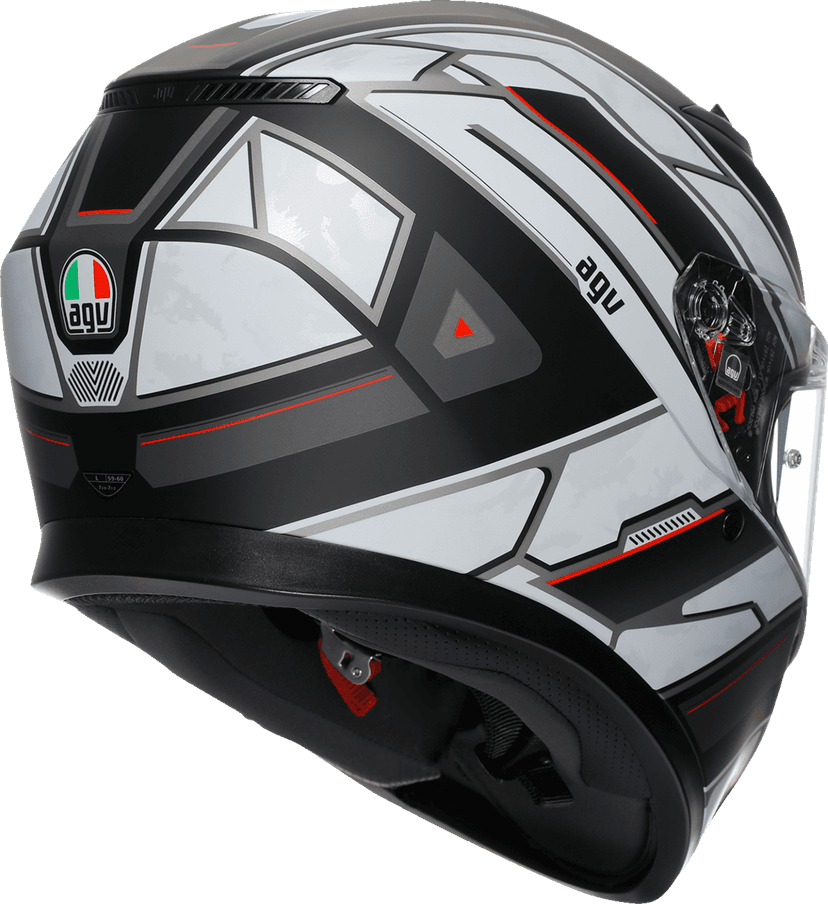 AGV 0101-18042 K3 Helmet - Rivia - Matte Black/White - 2XL — image 5 of 7