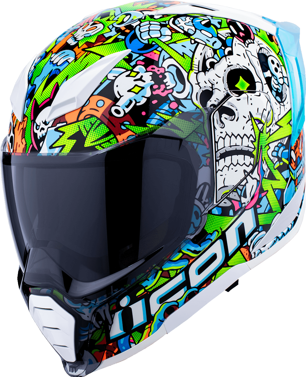 ICON 0101-18064 Ultraflite Helmet - Doodle 3 - MIPS® - Blue - Large