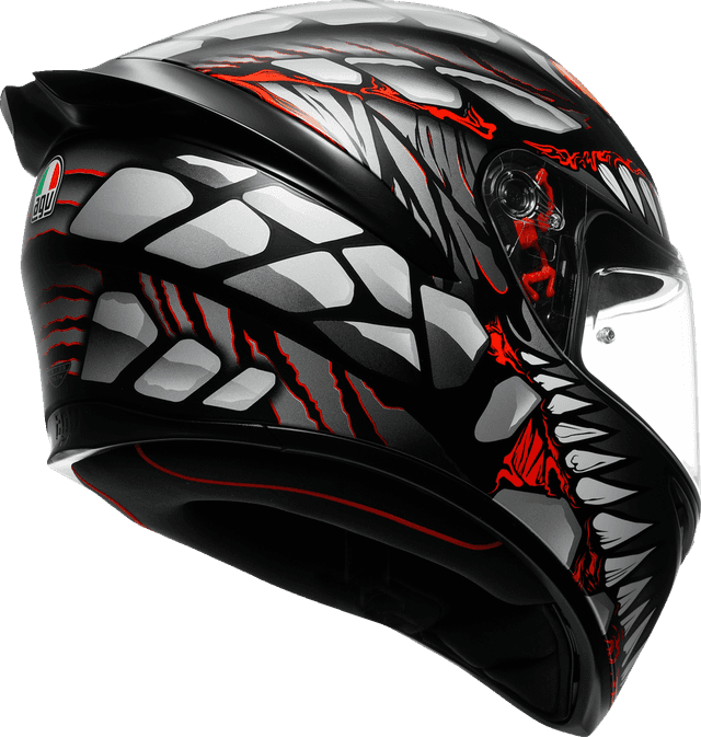 AGV 0101-18087 K1 S Helmet - Lyzard - Matte Black/Gray/Red - Small — image 6 of 7