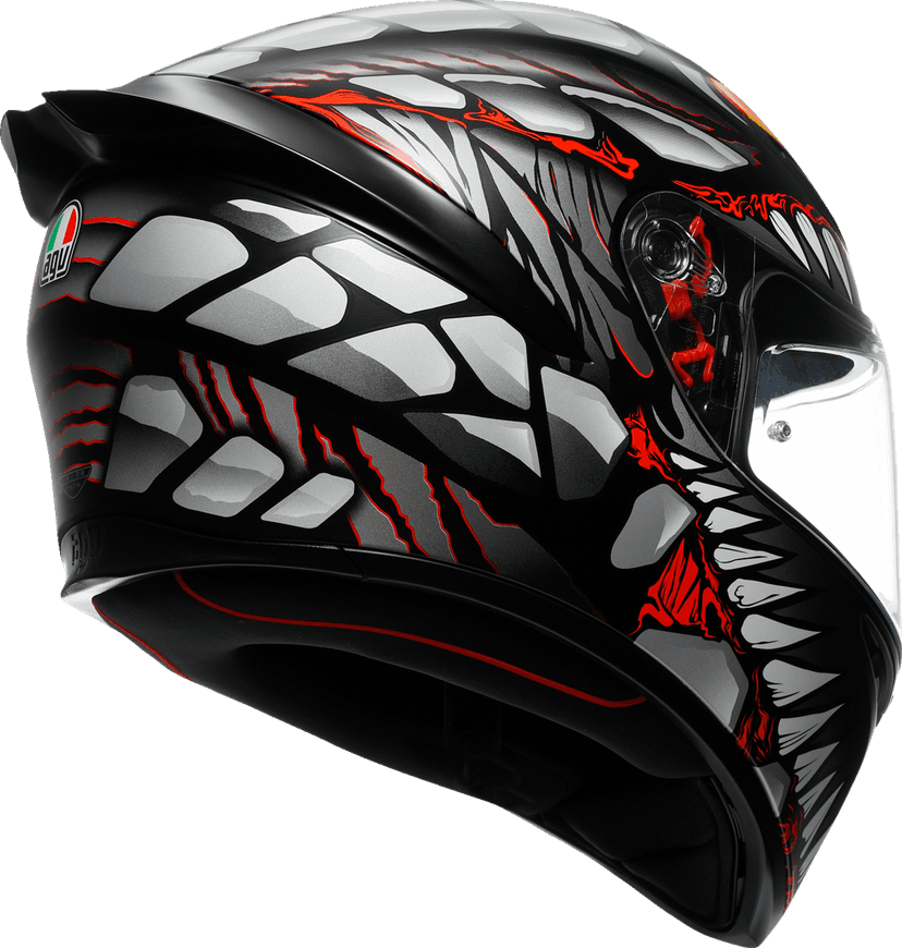 AGV 0101-18087 K1 S Helmet - Lyzard - Matte Black/Gray/Red - Small — image 6 of 7
