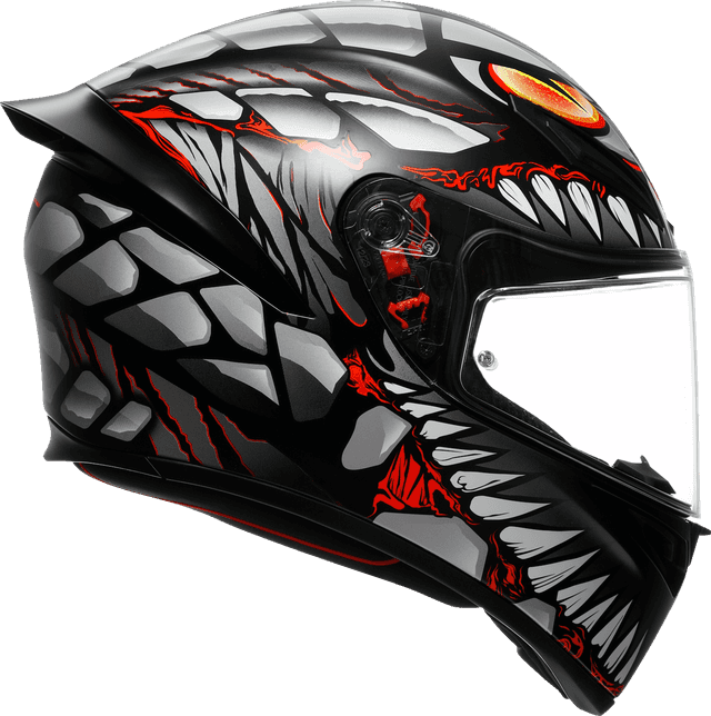 AGV 0101-18087 K1 S Helmet - Lyzard - Matte Black/Gray/Red - Small — image 7 of 7