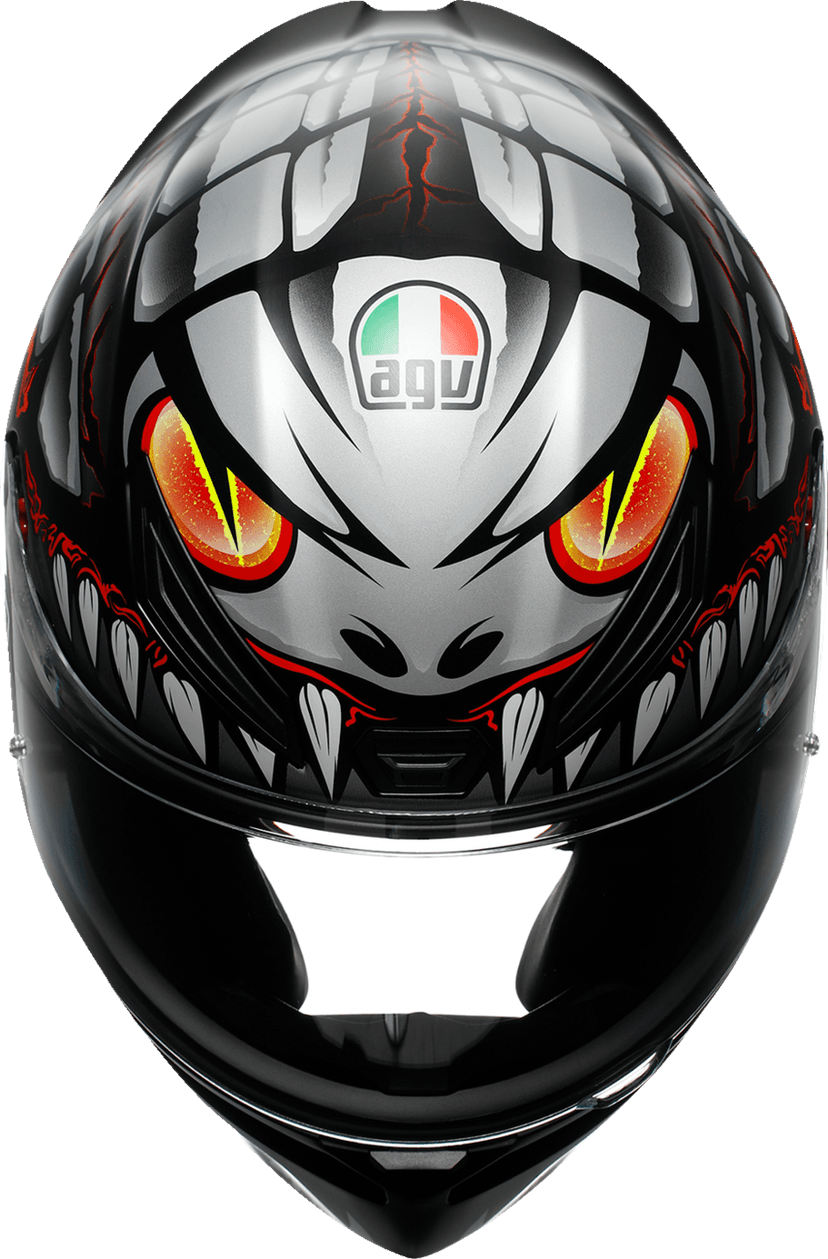 AGV 0101-18087 K1 S Helmet - Lyzard - Matte Black/Gray/Red - Small — image 5 of 7