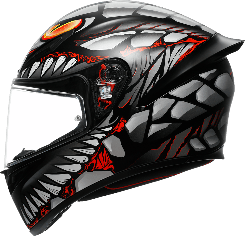 AGV 0101-18087 K1 S Helmet - Lyzard - Matte Black/Gray/Red - Small — image 3 of 7