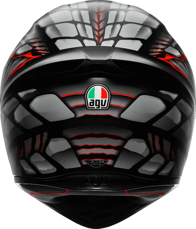AGV 0101-18087 K1 S Helmet - Lyzard - Matte Black/Gray/Red - Small — image 4 of 7