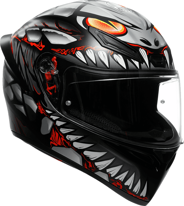AGV 0101-18087 K1 S Helmet - Lyzard - Matte Black/Gray/Red - Small — image 1 of 7