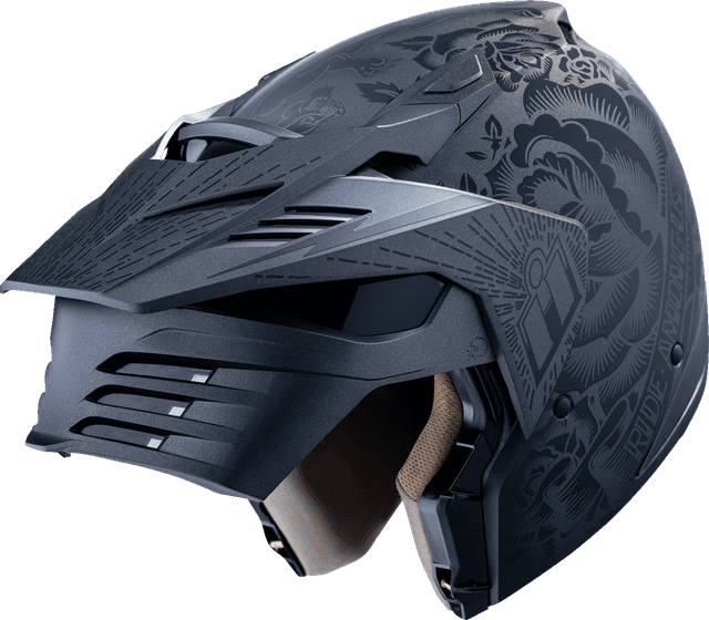ICON 0101-18338 Elsinore™ Helmet - Darkgard - Black - XS — image 3 of 8