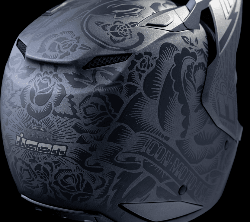 ICON 0101-18342 Elsinore™ Helmet - Darkgard - Black - XL — image 7 of 8