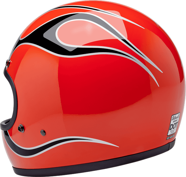 BILTWELL 0101-18368 Gringo Helmet - Flames - Competition Orange - XS — image 5 of 6
