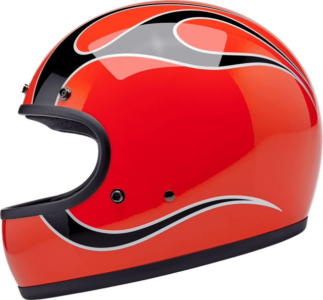 BILTWELL 0101-18368 Gringo Helmet - Flames - Competition Orange - XS — image 6 of 6