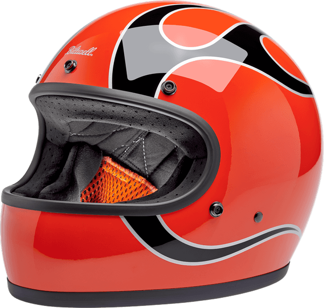 BILTWELL 0101-18368 Gringo Helmet - Flames - Competition Orange - XS — image 1 of 6