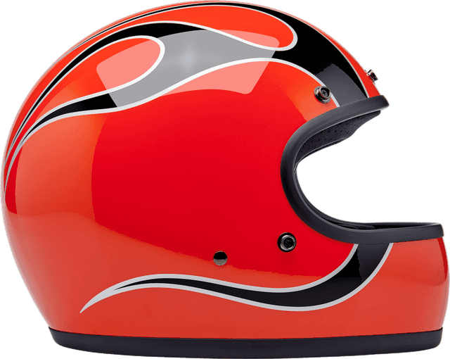 BILTWELL 0101-18370 Gringo Helmet - Flames - Competition Orange - Medium — image 3 of 6