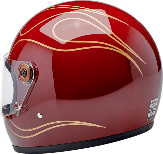 BILTWELL 0101-18374 Gringo S Helmet - Flames - Gloss Garnet Red - XS — image 6 of 10