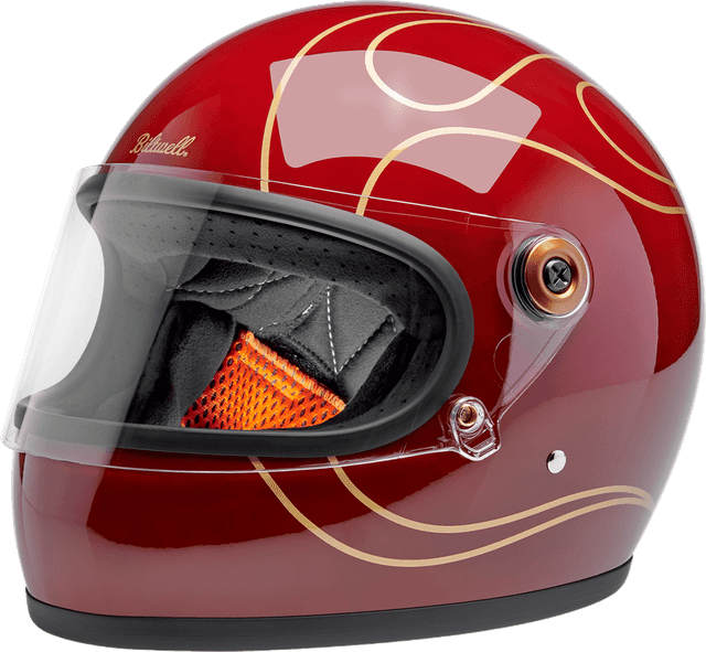 BILTWELL 0101-18374 Gringo S Helmet - Flames - Gloss Garnet Red - XS — image 1 of 10