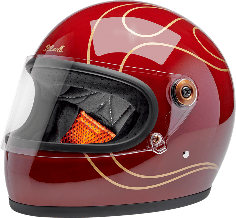 BILTWELL 0101-18374 Gringo S Helmet - Flames - Gloss Garnet Red - XS — image 1 of 10