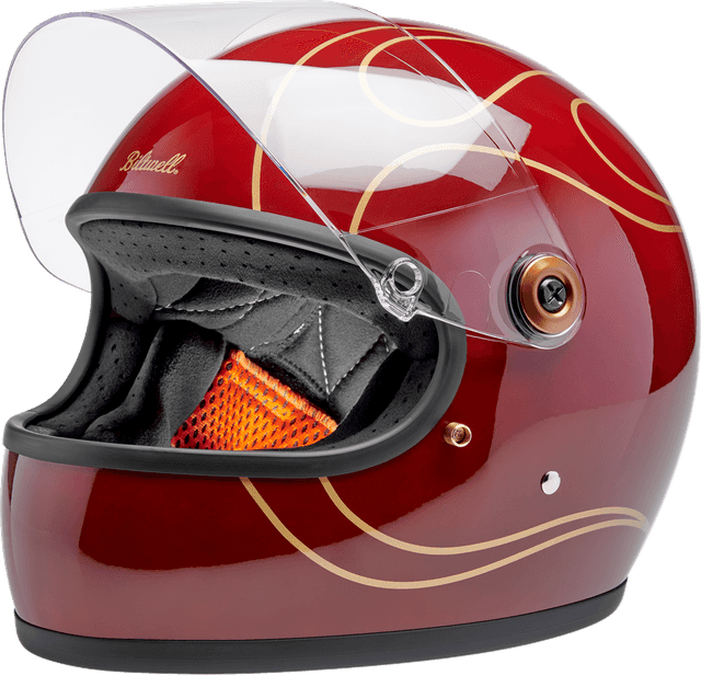 BILTWELL 0101-18374 Gringo S Helmet - Flames - Gloss Garnet Red - XS — image 2 of 10