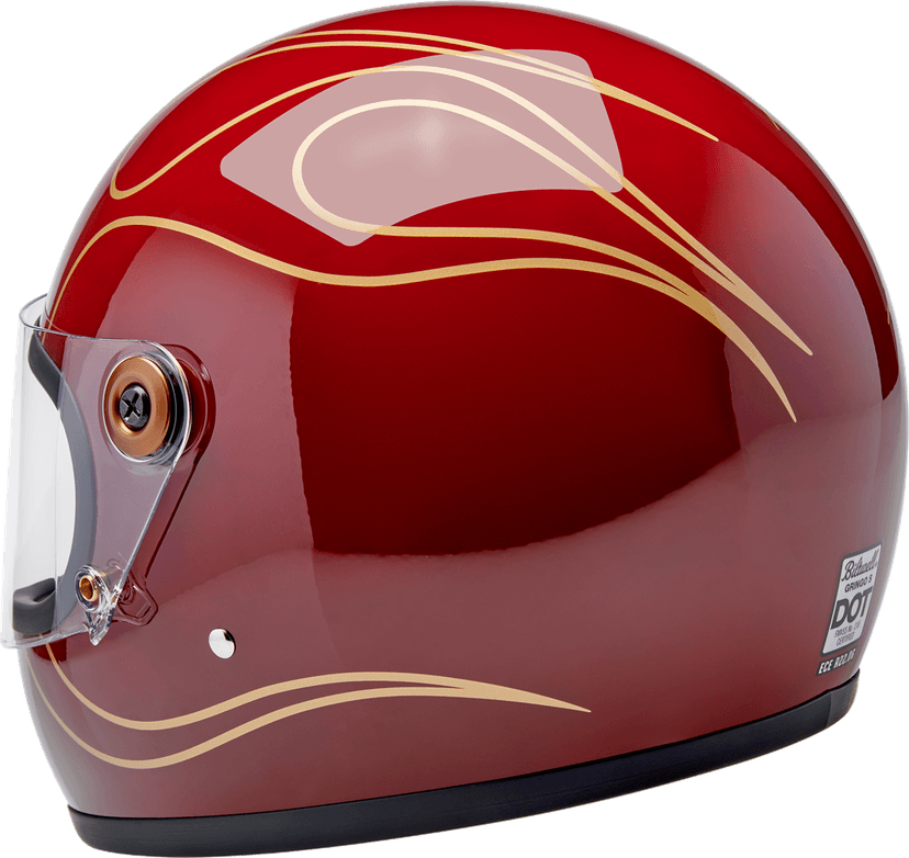 BILTWELL 0101-18376 Gringo S Helmet - Flames - Gloss Garnet Red - Medium — image 7 of 10