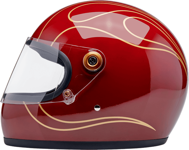 BILTWELL 0101-18376 Gringo S Helmet - Flames - Gloss Garnet Red - Medium — image 8 of 10