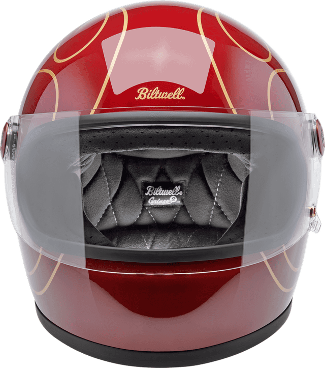 BILTWELL 0101-18376 Gringo S Helmet - Flames - Gloss Garnet Red - Medium — image 2 of 10