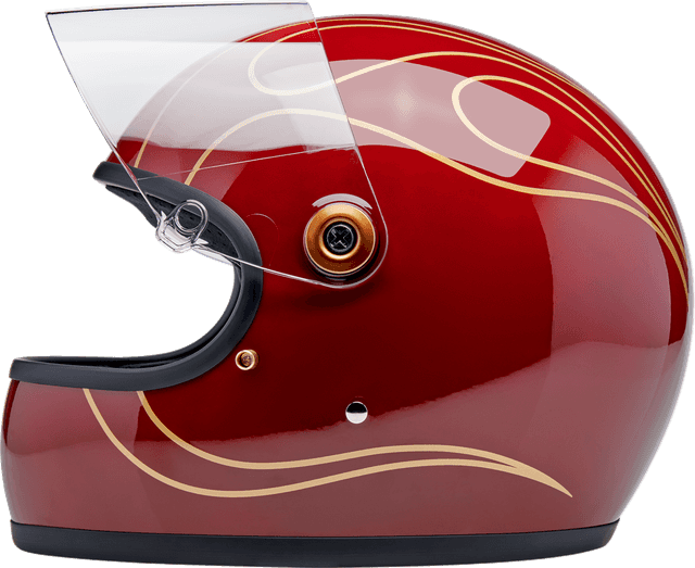 BILTWELL 0101-18376 Gringo S Helmet - Flames - Gloss Garnet Red - Medium — image 9 of 10