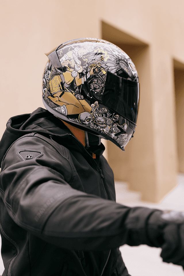 ICON 0101-19169 Airframe Pro™ Helmet - Aztec Nine - Gold - Large — image 4 of 4