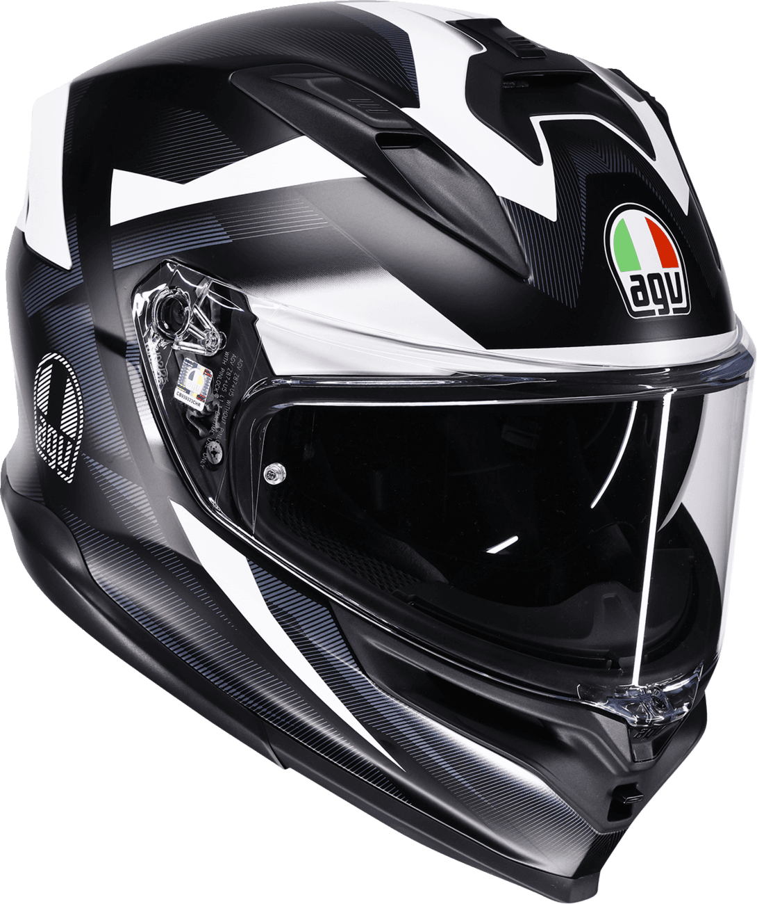 AGV 0101-19213 K7 Helmet - Glimpse - Matte Black/White - Medium