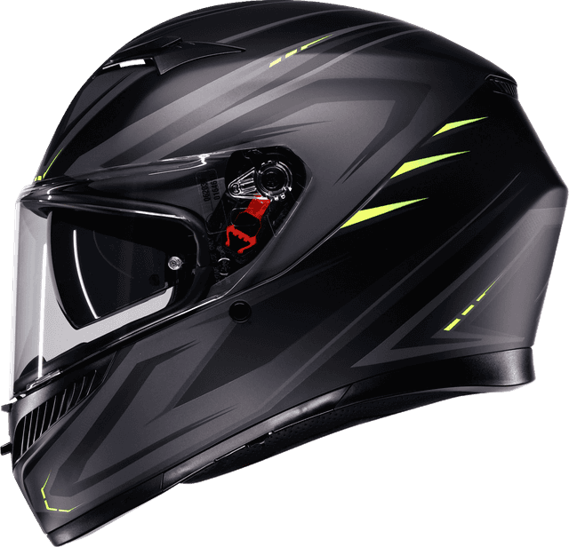 AGV 0101-19222 K3 Helmet - Syth - Matte Black/Yellow Fluo - Small — image 5 of 7
