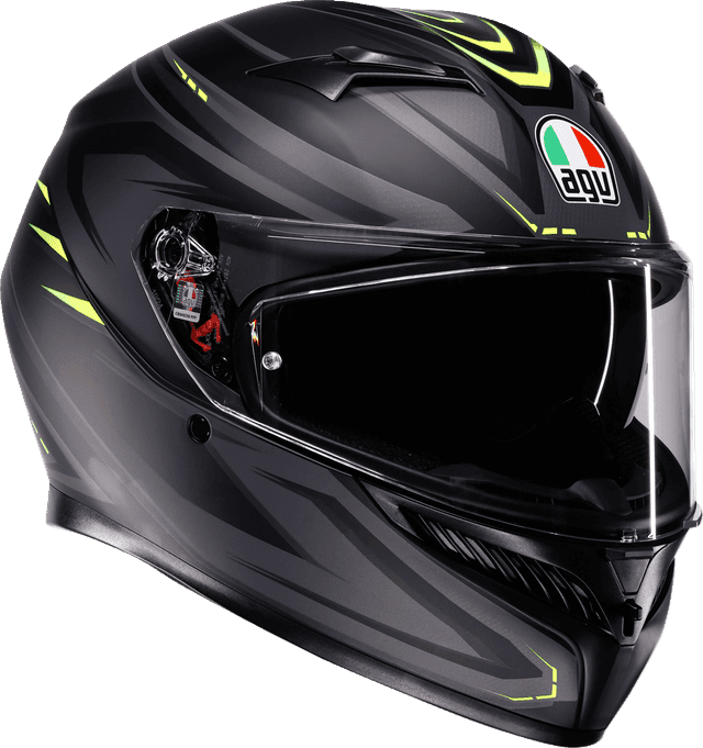 AGV 0101-19222 K3 Helmet - Syth - Matte Black/Yellow Fluo - Small — image 1 of 7
