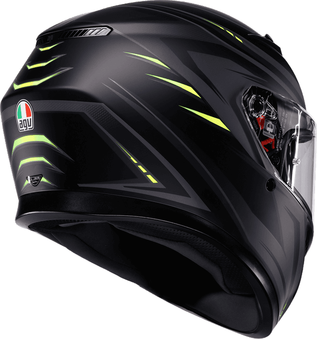 AGV 0101-19223 K3 Helmet - Syth - Matte Black/Yellow Fluo - Medium — image 3 of 7