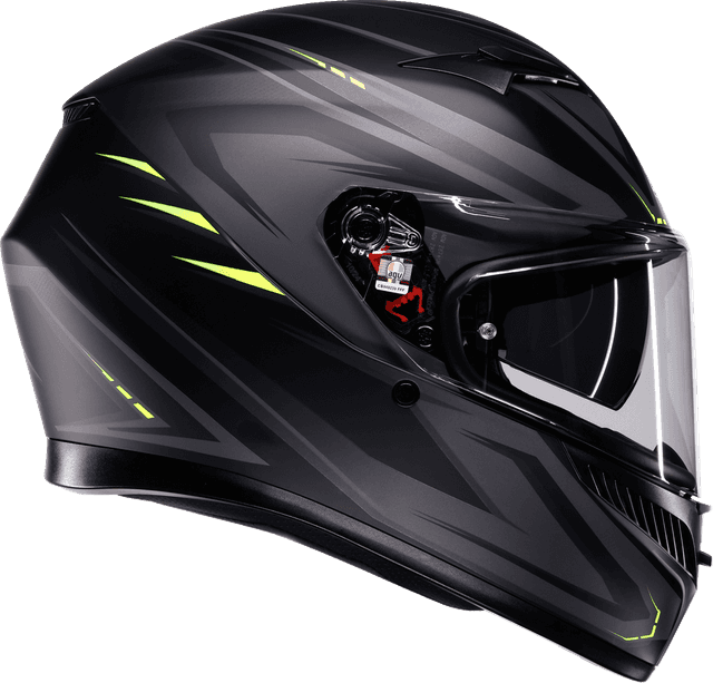AGV 0101-19223 K3 Helmet - Syth - Matte Black/Yellow Fluo - Medium — image 2 of 7