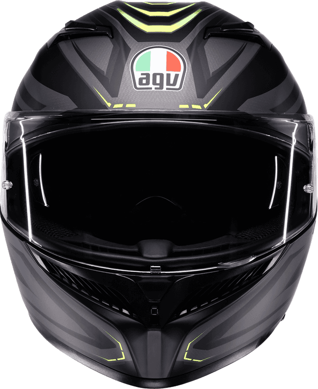 AGV 0101-19227 K3 Helmet - Syth - Matte Black/Yellow Fluo - 2XL — image 4 of 7