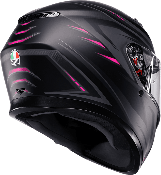AGV 0101-19229 K3 Helmet - Syth - Matte Black/Pink - Small — image 3 of 7