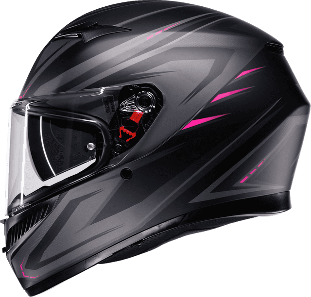 AGV 0101-19230 K3 Helmet - Syth - Matte Black/Pink - Medium — image 5 of 7