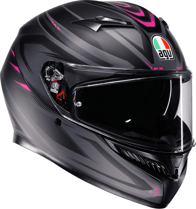 AGV 0101-19230 K3 Helmet - Syth - Matte Black/Pink - Medium — image 1 of 7