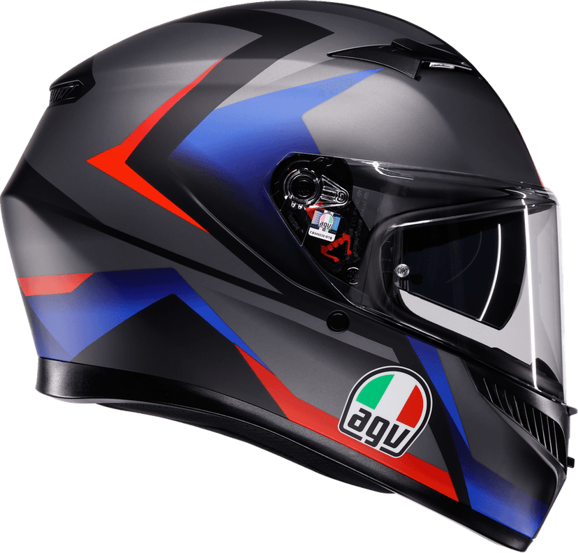 AGV 0101-19235 K3 Helmet - Striga - Matte Black/Blue/Red - Small — image 2 of 7