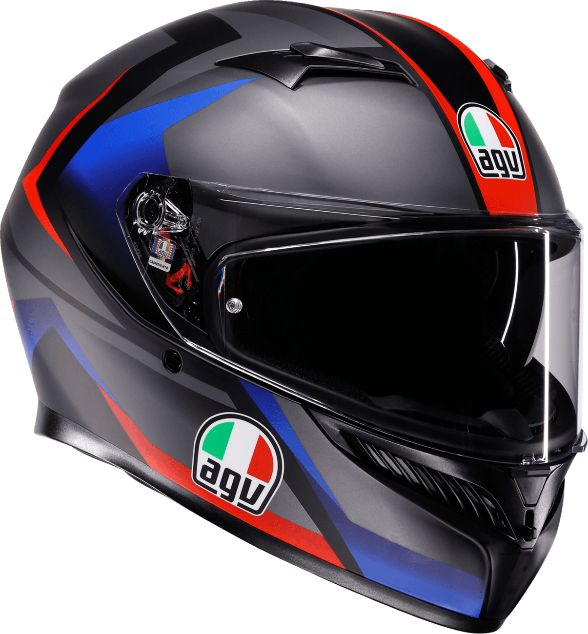 AGV 0101-19237 K3 Helmet - Striga - Matte Black/Blue/Red - Large