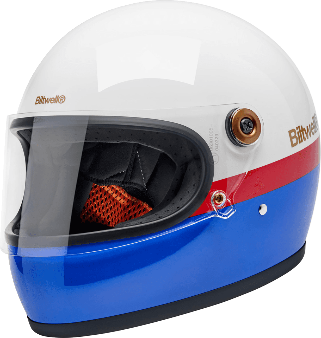 BILTWELL 010120307 Gringo S Helmet - Apex - White/Red/Blue - Small