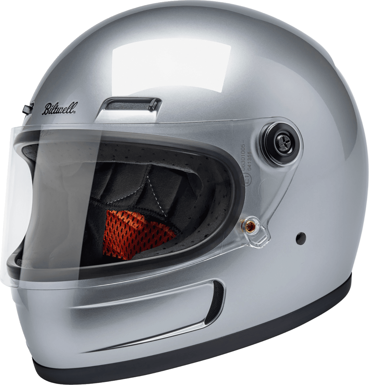 BILTWELL 010120354 Gringo SV Helmet - Gloss Silver - Medium