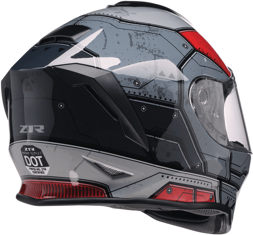 Z1R 0102-0289 Youth Warrant 2.0 Helmet - Sentinel - Black/Red - Small — image 4 of 4