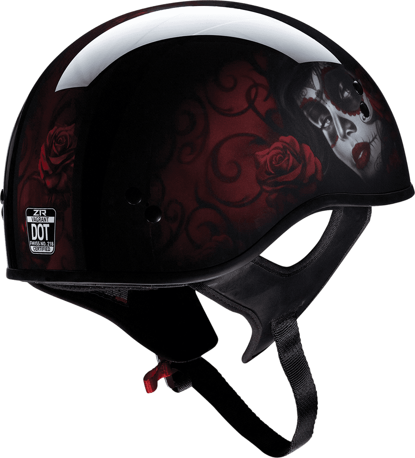 Z1R 0103-1316 Vagrant Helmet - Red Catrina - Black/Red - Large — image 3 of 6