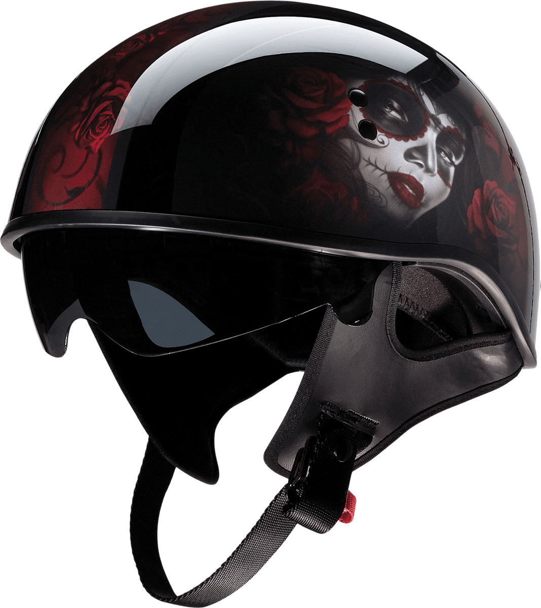 Z1R 0103-1316 Vagrant Helmet - Red Catrina - Black/Red - Large