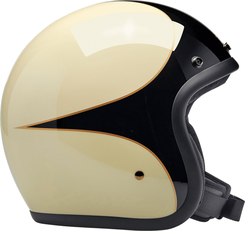 BILTWELL 0104-3170 Bonanza Helmet - Gloss Vintage White/Black Scallop - Small — image 4 of 6