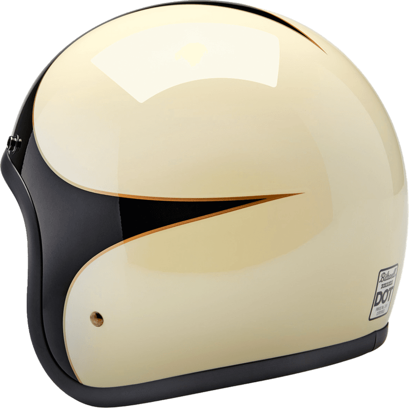 BILTWELL 0104-3170 Bonanza Helmet - Gloss Vintage White/Black Scallop - Small — image 3 of 6