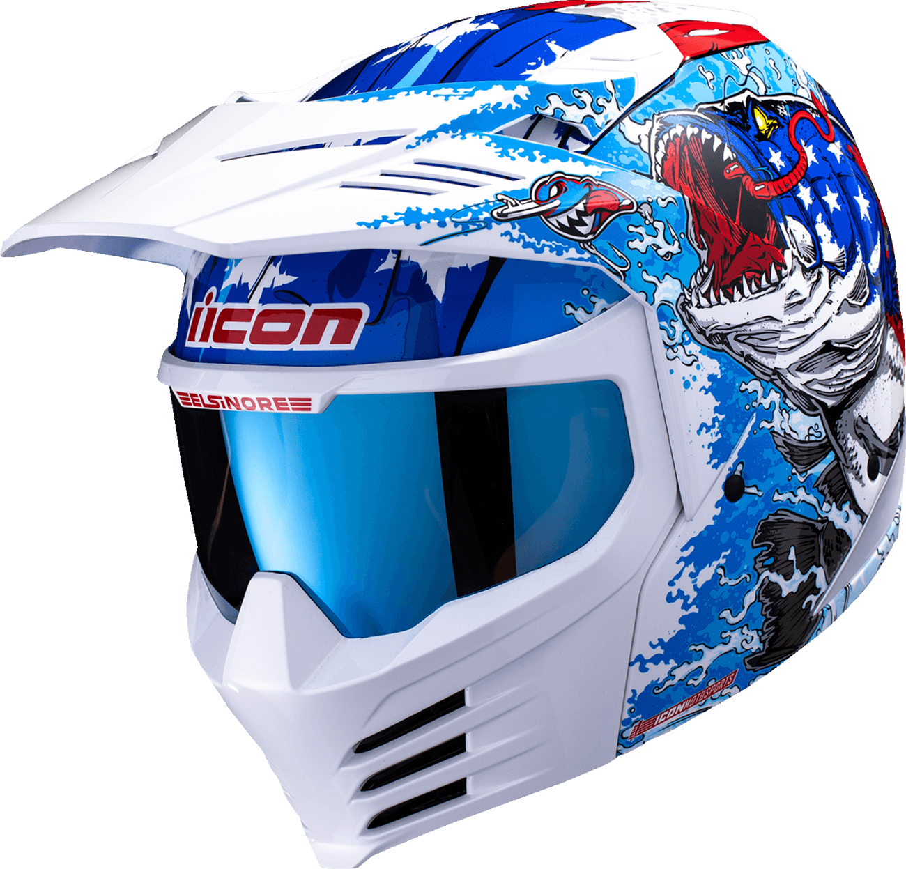 ICON 0104-3284 Elsinore™ Helmet - American Basstard - Blue - 3XL