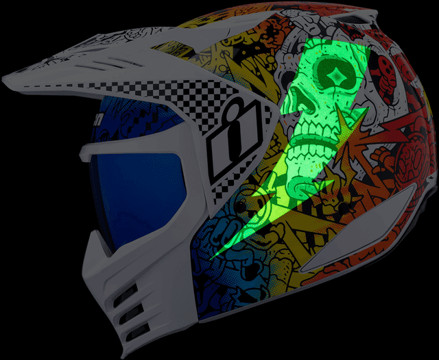 ICON 0104-3437 Elsinore™ Helmet - Doodle 3 - White - XS — image 4 of 8